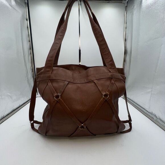 Juicy Couture Vintage Genuine Leather Cage Strapped Large Shoulder Bag SEE PHOTO - Picture 1 of 16